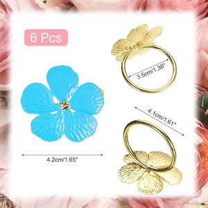 Anneaux de serviette floraux en alliage élégant boucles de serviette en métal pour mariage vacances de noël occasions spéciales améliorer la décoration de table - Product Image 4