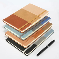Carnet A5 personnalisé haut de gamme à couverture rigide, papier lisse de haute qualité, texture douce au toucher, reliure thermique en cuir tricolore
