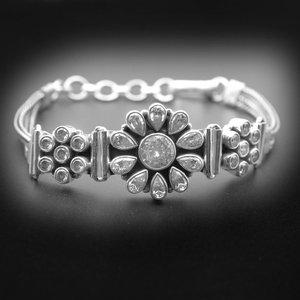 Handmade 925 Sterling <b>Silver</b> Fine Charm <b>Bracelet</b> with Natural Cubic Zirconia Gemstone Unique Gift for <b>Girls</b> and Women - Product Image 3