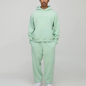 Men's Winter Solid High Quality 100% Cotton Pullover <b>Tracksuit</b> Heavyweight Breathable Streetwear with Customised Logo <b>Plain</b> Dyed - Product Image 1