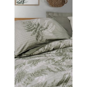 Parure de lit double 4 pièces en coton 3D motif feuille kaki, taille Queen, en tissu polaire avec rembourrage en polyester pour la maison, les mariages, les hôpitaux et les hôtels - Product Image 2