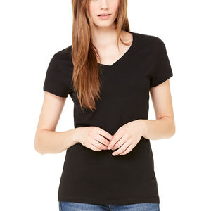 Bella Canvas Womens Relaxed Ringspun peinado con cuello en V Camiseta de algodón con cuello en V para mujer - Product Image 1