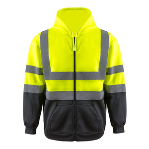 Venta al por mayor personalizable invierno cálido construcción sudaderas con capucha alta visibilidad advertencia reflectante seguridad diseño logotipo personalizado - Product Image 1