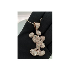 Pendentif tendance en or rose 14 carats style dessin animé avec diamant véritable VS SI 4,50 carats, collection Hip Hop raffinée pour elle - Product Image 1