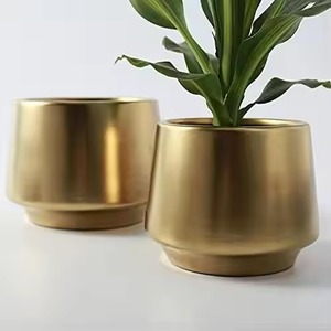 Versatile Brass Planter Pot for Indoor Use Golden Shine Finish Ideal for Living Room Office or <b>Window</b> <b>Shelf</b> - Product Image 6