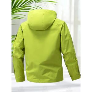 Chaqueta Cortavientos Ligera para Hombre, Informal, para Otoño, con Capucha, para Actividades al Aire Libre, Chaqueta Delgada para Senderismo y Camping, con Cierre de Cremallera y Botones - Product Image 6
