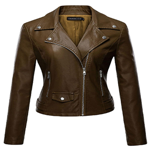 Premium Quality Custom Women's <b>Winter</b> <b>Leather</b> <b>Jacket</b> Windproof Casual with Button Decoration for Party Wear - Product Image 1