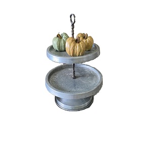 ถาดเสิร์ฟชุบสังกะสีทรงกลมเหมาะสำหรับบ้านห้องครัวที่วางเค้ก - Product Image 4