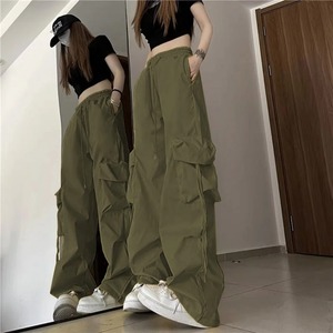 Pantalones Cargo holgados de gran tamaño de verano para mujer, pantalones Cargo con diseño de múltiples bolsillos para mujer, pantalones Cargo de entrenamiento de algodón 100% - Product Image 4