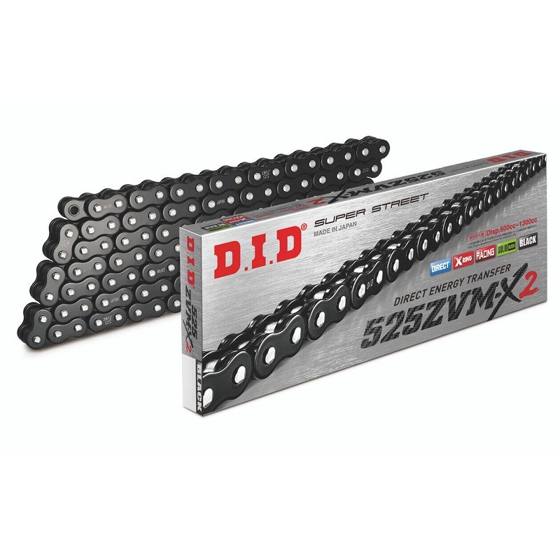 Made in Japan DID Black Chain X-Ring 525ZVM-X2 110ZB, 525 ZVM-X2