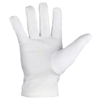 Gants et mitaines en coton uni blanc doux et respirant, entièrement brodés avec un logo maçonnique personnalisé, pour toutes les saisons