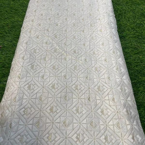 Pura viscosa Georgette bordado telas elegantes transpirable memoria liso Lahenga Sherwani patrón recubierto tejido de punto para niñas - Product Image 1