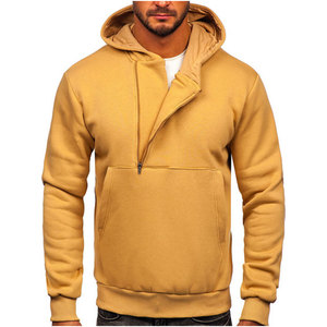 Sweat-shirt épais d'automne à capuche blanc pour hommes-100% polyester - Product Image 4