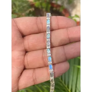Bracelet tennis en argent 925 avec labradorite, accessoire élégant - Product Image 2