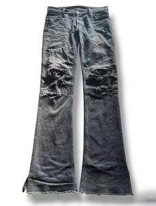 Pantalones Acampanados <span class=keywords><strong>Rock</strong></span> 'n' Roll Revival, Vaqueros Casuales de Algodón con Múltiples Bolsillos y Parches - Product Image 3