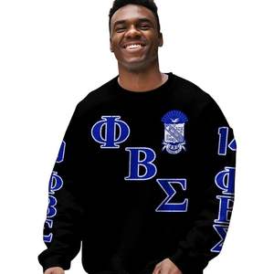 Phi Beta Sigma 1914, suéter de punto azul y blanco, chenilla acrílica, letras griegas, suéter de fraternidad Sigma Beta, ropa griega - Product Image 5