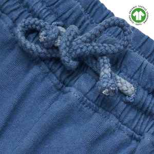 กางเกงขาสั้นกีฬาผ้าฝ้ายออร์แกนิกสำหรับผู้ชายผ้าเจอร์ซีย์ย้อมสีครามผ้าเจอร์ซีย์ขนาด5.4ออนซ์ผ้าเย็บตะเข็บ6นิ้วนุ่มมากระบายอากาศได้มีสายคาดเอวยืดได้ - Product Image 6