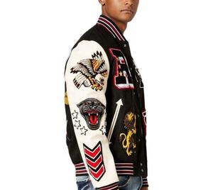 Chaqueta de béisbol con parche de logotipo de ropa de calle personalizada de alta calidad, chaqueta universitaria de cuero de béisbol con letras de camionero para hombres - Product Image 2