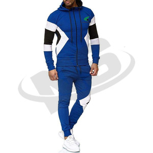 Survêtement à fermeture éclair personnalisé OEM pour hommes respirant coupe ajustée en coton à capuche survêtement vêtements d'entraînement en gros - Product Image 1