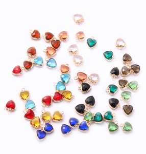 Connecteurs de bijoux multi-pierres plaqués or avec sertissage clos, tendance, couleurs assorties, pour la vente en gros - Product Image 1