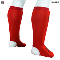 BLAZE FIGHT GEAR - Espinilleras de Tela Profesional y Cuero Genuino de Secado Rápido, para Deportes de Alto Impacto, Boxeo, Artes Marciales, Kickboxing, Muay Thai