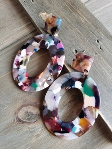 Pendientes de Resina Bordados a Mano, Joyería de Moda de Acero Inoxidable para Mujeres y Niñas, Estilo Clásico para Bodas, Alta Calidad - Product Image 2