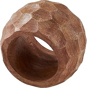 Anneaux de serviette en bambou émaillé peints à la main de luxe, écologiques, décoration de table unique pour Noël, mariages, fêtes, dîners, blanc - Product Image 4