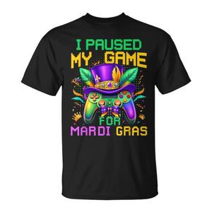 T-Shirt per Ragazzi con Controller di Videogiochi per Mardi Gras, Gioco Pausato per Celebrazioni - Prodotto Promozionale - Product Image 1
