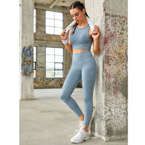 Women's <b>Seamless</b> Yoga Set 2 Piece High Waist Gym <b>Leggings</b> & Sports Bra Custom Colors Fitness Activewear 2026 - Product Image 5