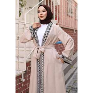 Conjunto de Kimono con Estampado Étnico Beige MSW19251-5, Blusa Larga Informal - Product Image 2