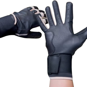 Gants de frappeur de Baseball Softball personnalisés de qualité professionnelle paume en cuir poignée supérieure conception ambidextre fermeture à boucle de crochet - Product Image 1