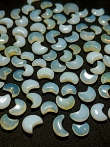 Natural Fire Opal Smooth Crescent <b>Moon</b> Shape Gemstone for Jewelry Making, Loose Hand Carved Opal Carving Briolette Beads, 13mm - Product Image 2