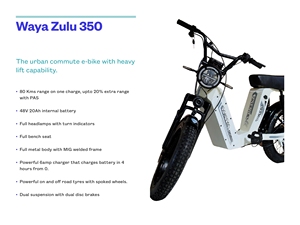 Trắng Thép Hợp Kim Khung Waya Zulu 350 Lai E-Xe Đạp Với 85 Kms Phạm Vi Trên Một Sạc 960W Tích Hợp Pin Cho Thành Phố Đi - Product Image 2