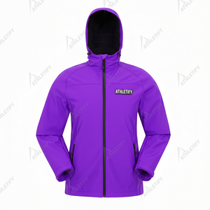 Chaqueta Impermeable Unisex de Softshell, 100% Poliéster, Cortavientos, Ligera, con Cremallera, Antibacteriana, con Capucha, para Senderismo y Esquí - Product Image 1