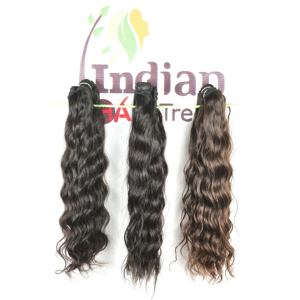 100% Extensions de faisceaux de cheveux humains indiens bruts vierges Style de boucles ondulées naturelles Double trame liée à la Machine aucun traitement chimique - Product Image 2