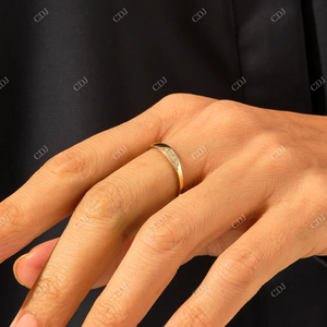 Lab Grown Diamond Wedding Band Elegante minimalista 14K Oro amarillo Diseñador Aniversario Anillo Precio al por mayor para ocasiones de fiesta - Product Image 4