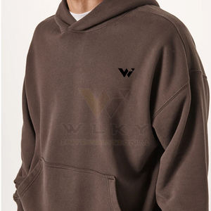 Sudadera de algodón de alta calidad para hombre con capucha recortada, camisetas con logotipo personalizado, sudaderas de lana, ropa con logotipo personalizado - Product Image 6