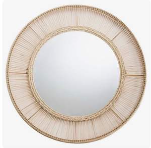 Espejo de pared de ratán bohemio retro hecho a mano con diseño duradero - Product Image 1