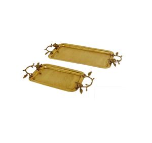 Nouveau plateau de service en laiton et aluminium meilleure qualité poignées modernes conception plateaux de service à faible taux pour une utilisation à de nombreuses fins - Product Image 1