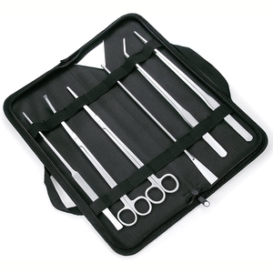 Kit de herramientas para acuario 5 en 1, pinzas de acero inoxidable de Color negro, espátula de tijera, juego de herramientas para tanque de acuario multifuncional - Product Image 6