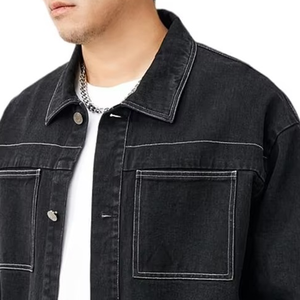 Chaquetas Vaqueras para Hombre con Diseño de Logotipo Personalizado, Transpirables, Estilo Urbano, 100% Algodón, Tallas Grandes, Servicio OEM - Product Image 3