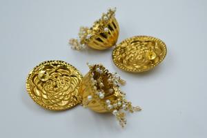 High Quality Antique Brass Earring Natural Finish Stud Style Designer Jhumki Earrings <b>Fashionable</b> <b>Jewelry</b> for Girls and Women - Product Image 2