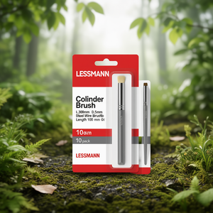 Cylinder <b>Brush</b> L.300mm D.5mm 0.08mm Steel Wire Bristle Length 100mm 10-Pack LESSMANN - Product Image 3