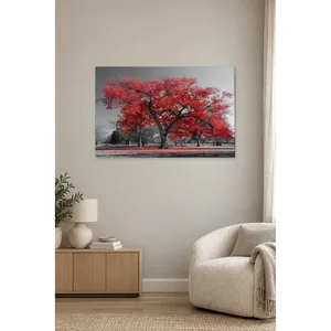 Impression sur toile Fida Red Tree in Black and White Park - Product Image 4
