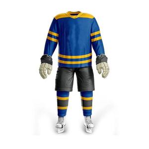 Ensemble de maillots de hockey sur glace personnalisés, tissu respirant léger de haute qualité, double face, uniformes de hockey - Product Image 1