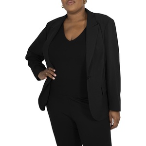 Blazer Mare Pour Toi Azzurro con Nucleo Intrecciato, Taglia 22W, Decorazione con Bottoni e Ricami, Motivo Tinta Unita e Stampato - Product Image 1