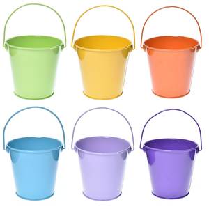 Design unique seau en métal en fer multicolore intérieur et extérieur jardinière de fleurs décorative seaux à seau multi-utilisables - Product Image 2