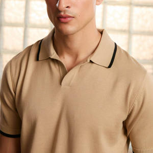 Camisetas Polo para Hombre, 100% Algodón, Cuello Alto, Manga Corta, Camisetas Polo Clásicas sin Cuello - Product Image 1