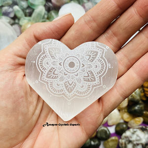 Nouvelle pierre précieuse sélénite gravée coeur Agate pierre en relief coeurs Amayra cristaux pierre semi-précieuse artisanat cadeaux inde - Product Image 6