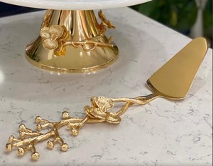 Handmade Metal Floral Gold Handle <b>Cake</b> <b>Server</b> For Wedding <b>Cake</b> <b>Server</b> Restaurant Party - Product Image 3